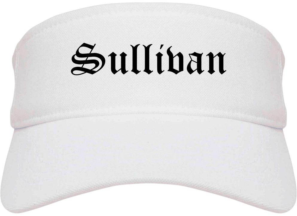 Sullivan Missouri MO Old English Mens Visor Cap Hat White