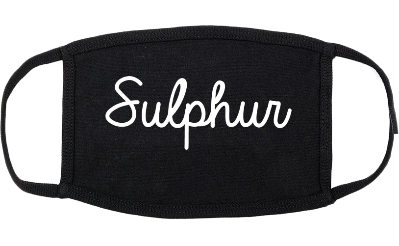 Sulphur Louisiana LA Script Cotton Face Mask Black