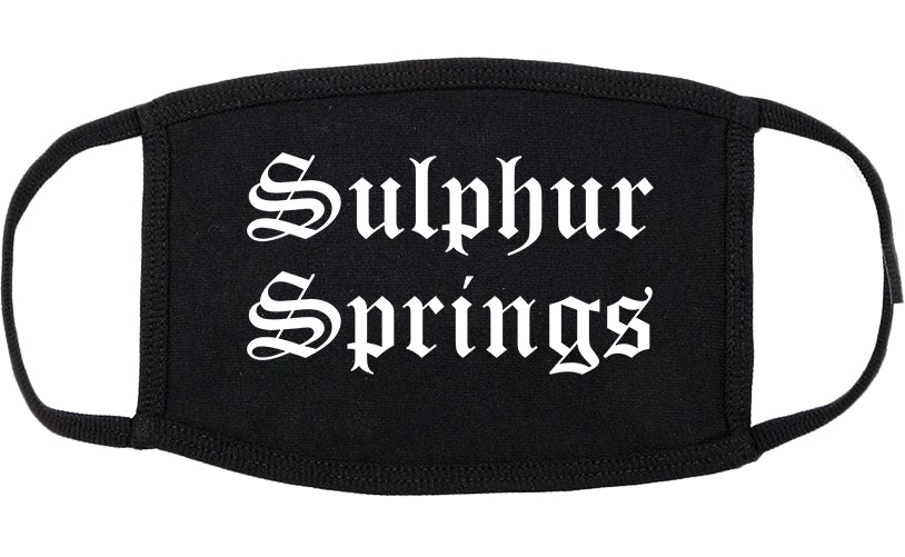Sulphur Springs Texas TX Old English Cotton Face Mask Black