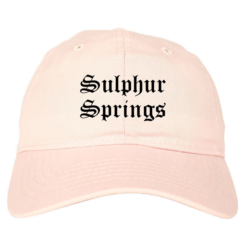 Sulphur Springs Texas TX Old English Mens Dad Hat Baseball Cap Pink