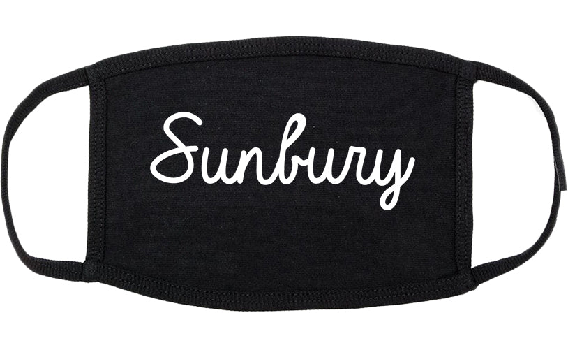Sunbury Pennsylvania PA Script Cotton Face Mask Black