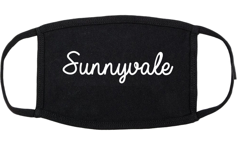 Sunnyvale California CA Script Cotton Face Mask Black