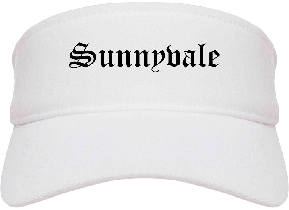 Sunnyvale California CA Old English Mens Visor Cap Hat White