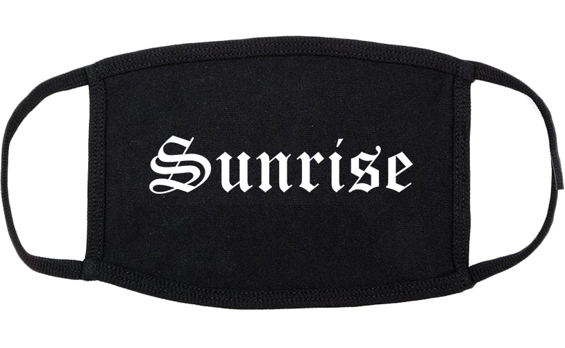 Sunrise Florida FL Old English Cotton Face Mask Black