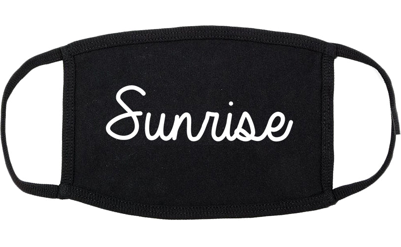 Sunrise Florida FL Script Cotton Face Mask Black