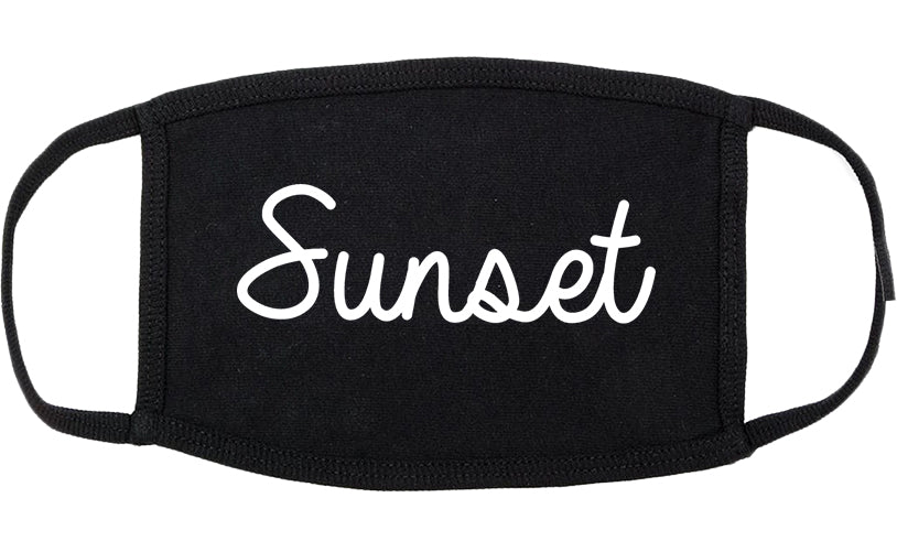 Sunset Utah UT Script Cotton Face Mask Black