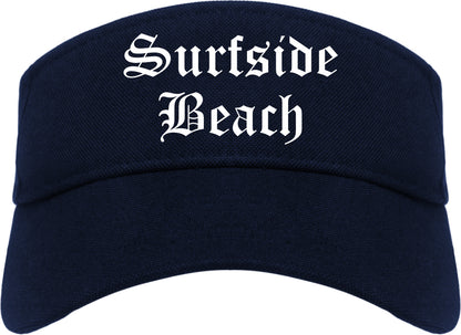 Surfside Beach South Carolina SC Old English Mens Visor Cap Hat Navy Blue