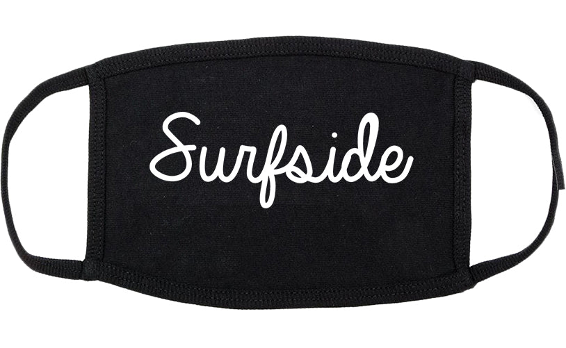 Surfside Florida FL Script Cotton Face Mask Black