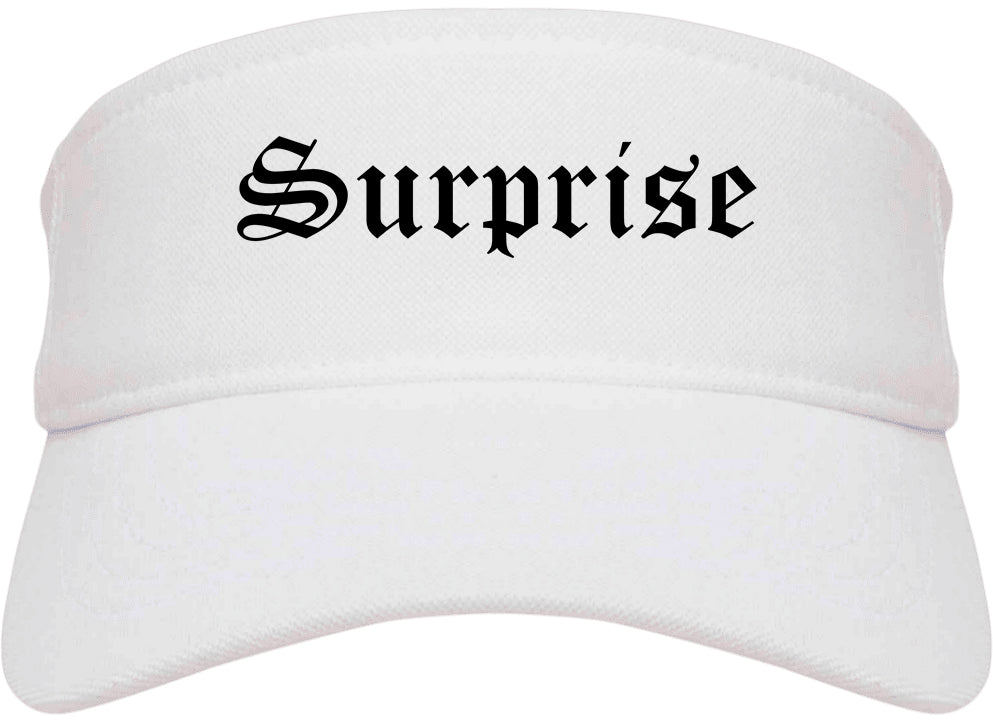 Surprise Arizona AZ Old English Mens Visor Cap Hat White