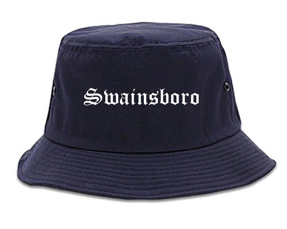 Swainsboro Georgia GA Old English Mens Bucket Hat Navy Blue
