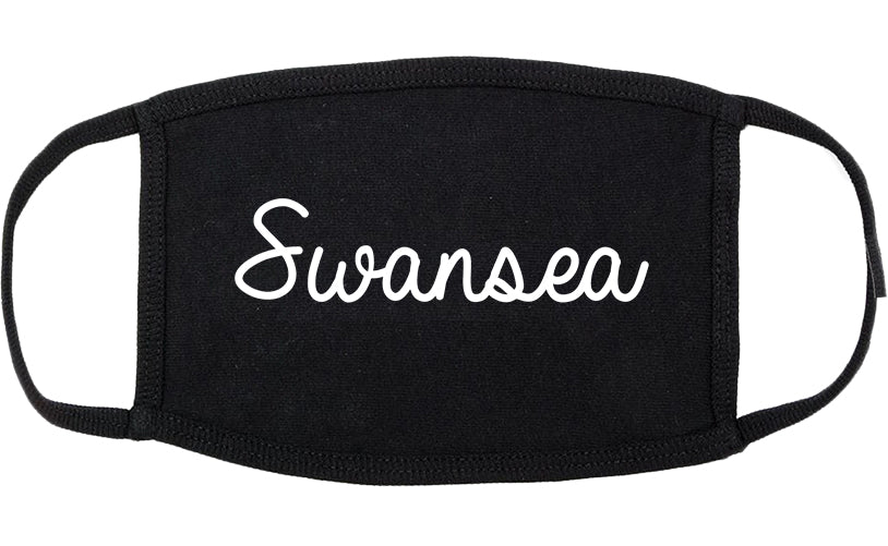 Swansea Illinois IL Script Cotton Face Mask Black