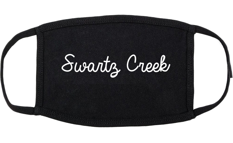 Swartz Creek Michigan MI Script Cotton Face Mask Black