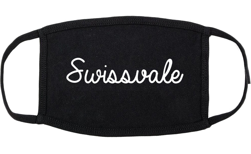 Swissvale Pennsylvania PA Script Cotton Face Mask Black