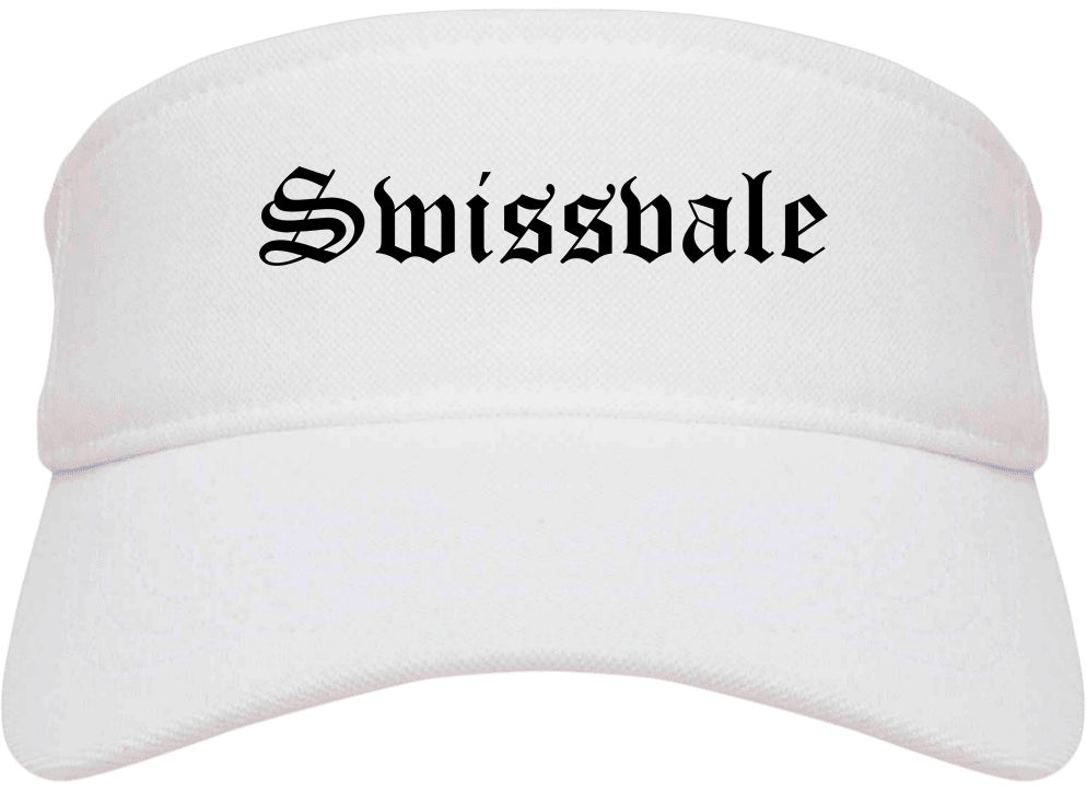 Swissvale Pennsylvania PA Old English Mens Visor Cap Hat White