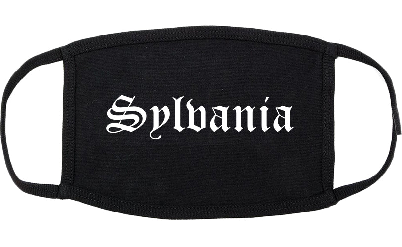 Sylvania Ohio OH Old English Cotton Face Mask Black