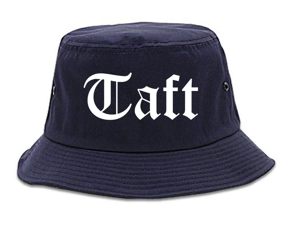 Taft California CA Old English Mens Bucket Hat Navy Blue