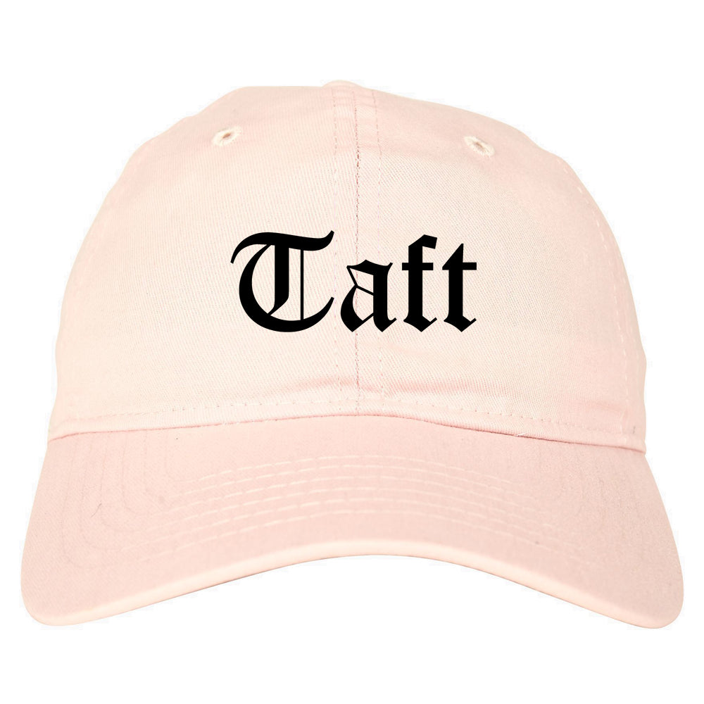 Taft California CA Old English Mens Dad Hat Baseball Cap Pink