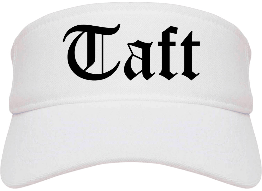 Taft California CA Old English Mens Visor Cap Hat White