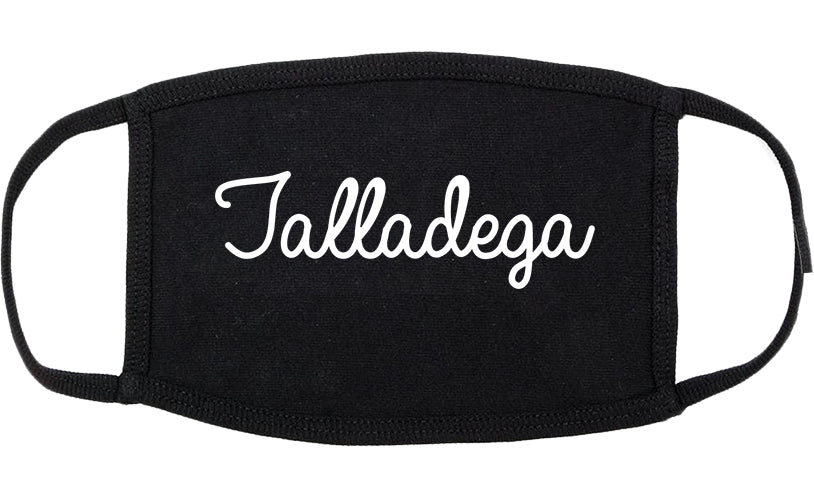 Talladega Alabama AL Script Cotton Face Mask Black