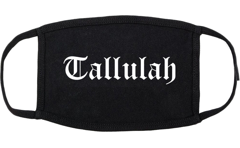 Tallulah Louisiana LA Old English Cotton Face Mask Black