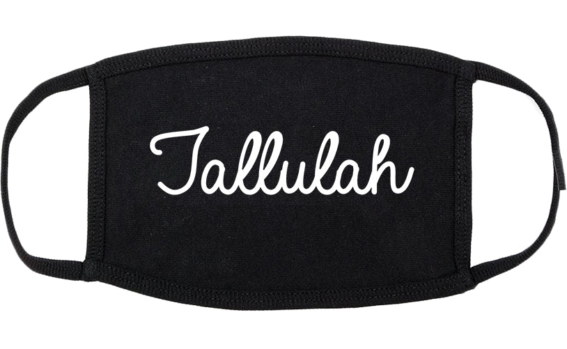 Tallulah Louisiana LA Script Cotton Face Mask Black