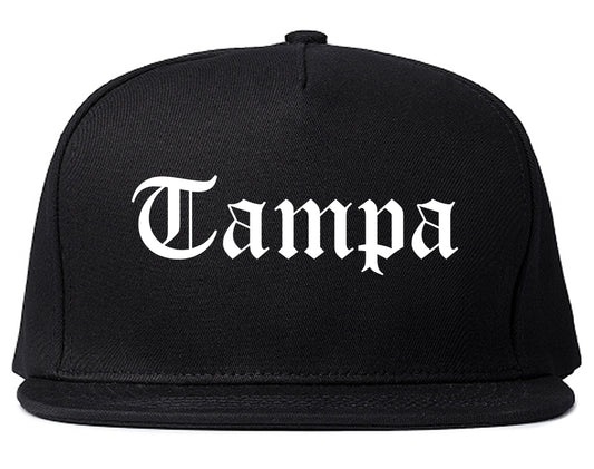 Tampa Florida FL Old English Mens Snapback Hat Black