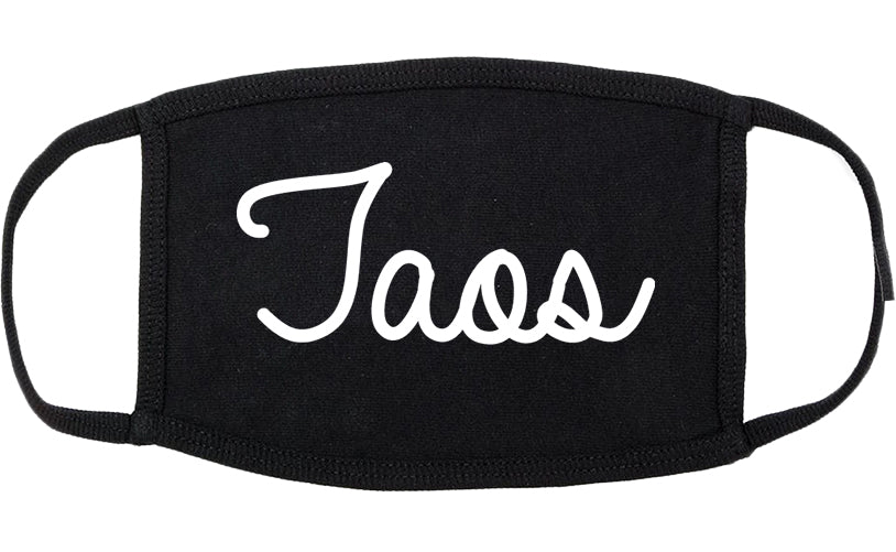 Taos New Mexico NM Script Cotton Face Mask Black