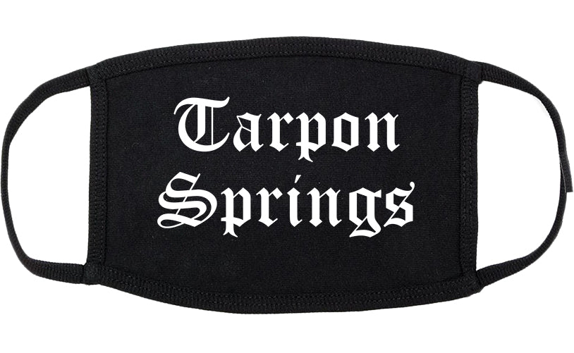 Tarpon Springs Florida FL Old English Cotton Face Mask Black