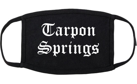 Tarpon Springs Florida FL Old English Cotton Face Mask Black