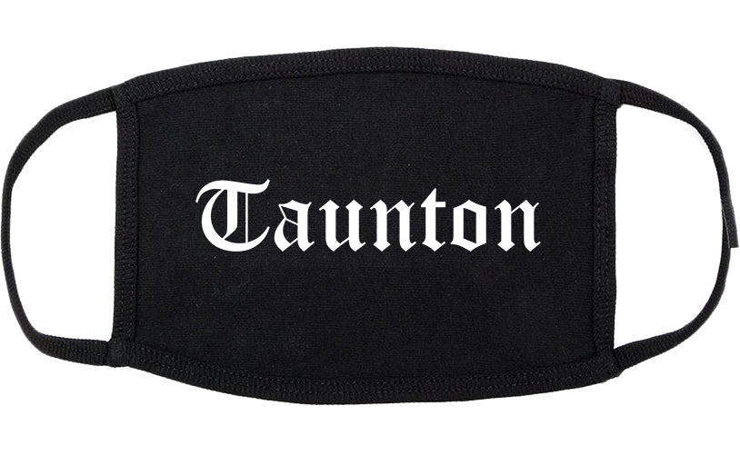 Taunton Massachusetts MA Old English Cotton Face Mask Black