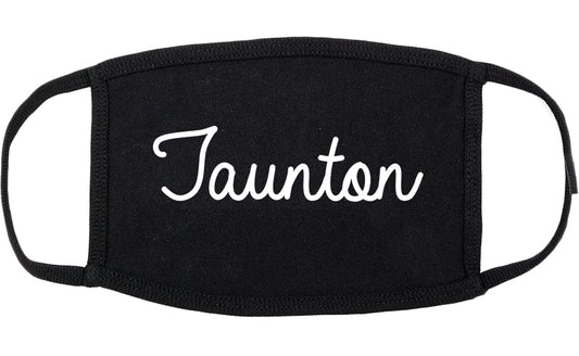 Taunton Massachusetts MA Script Cotton Face Mask Black
