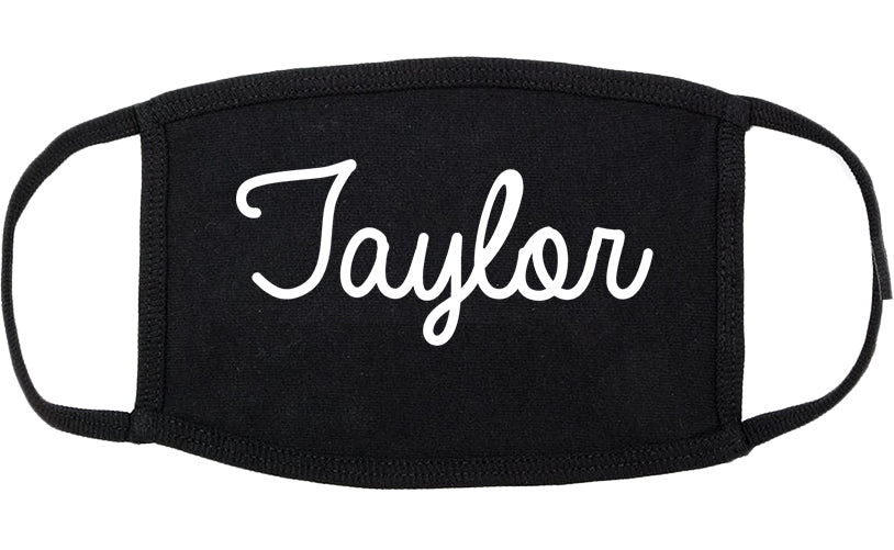 Taylor Michigan MI Script Cotton Face Mask Black
