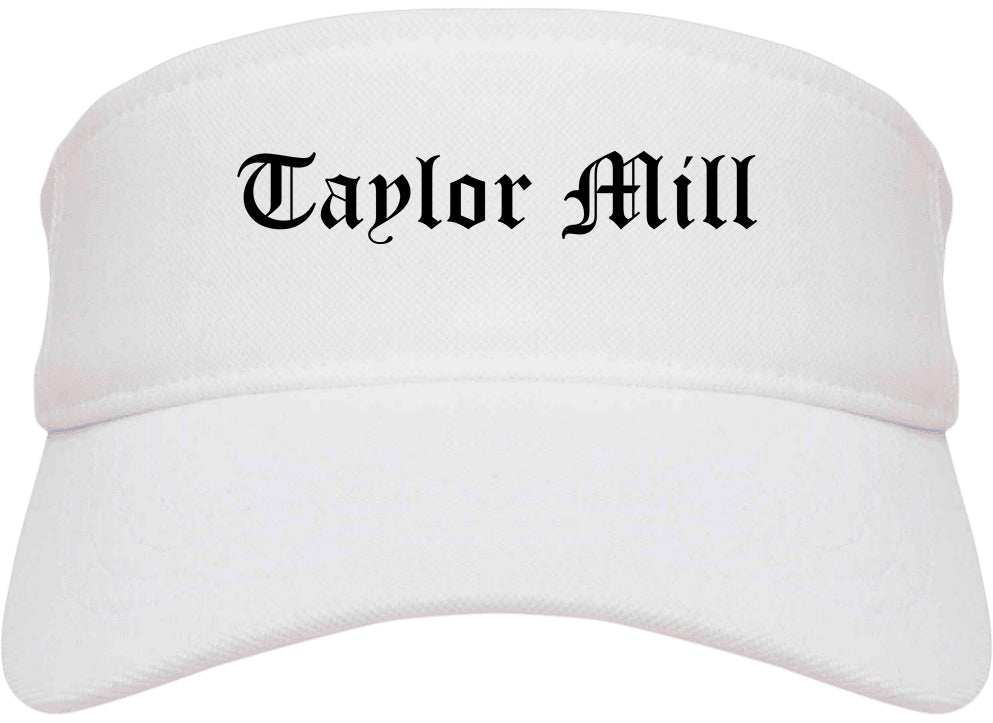 Taylor Mill Kentucky KY Old English Mens Visor Cap Hat White