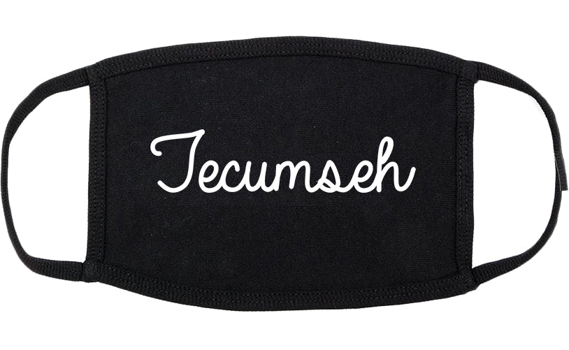 Tecumseh Michigan MI Script Cotton Face Mask Black