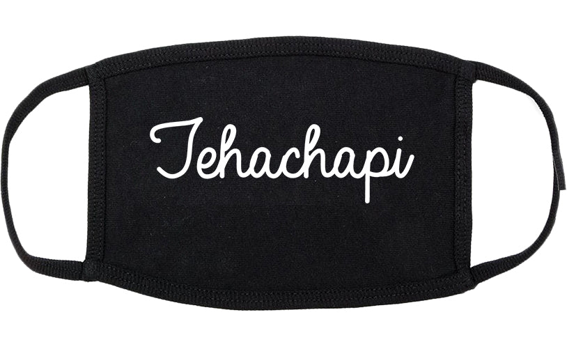 Tehachapi California CA Script Cotton Face Mask Black