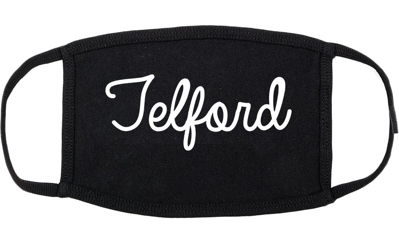 Telford Pennsylvania PA Script Cotton Face Mask Black