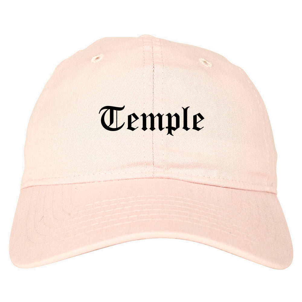 Temple Texas TX Old English Mens Dad Hat Baseball Cap Pink