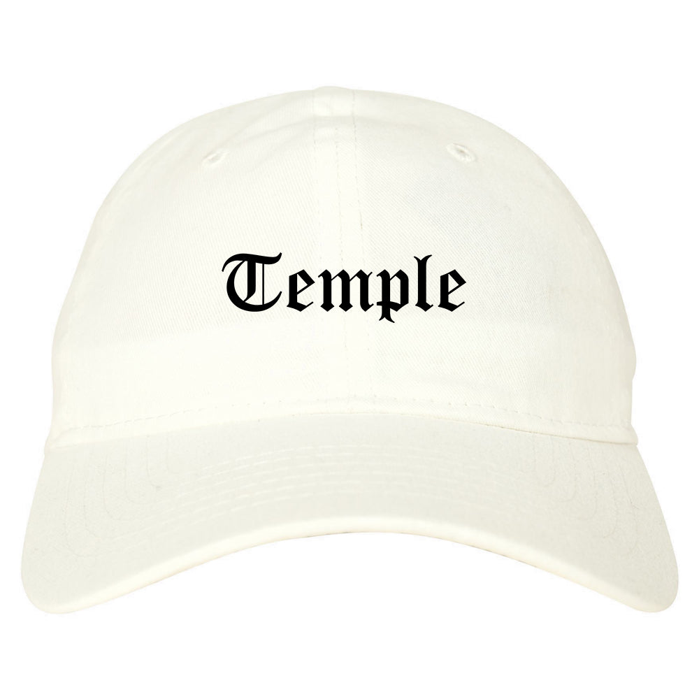 Temple Texas TX Old English Mens Dad Hat Baseball Cap White