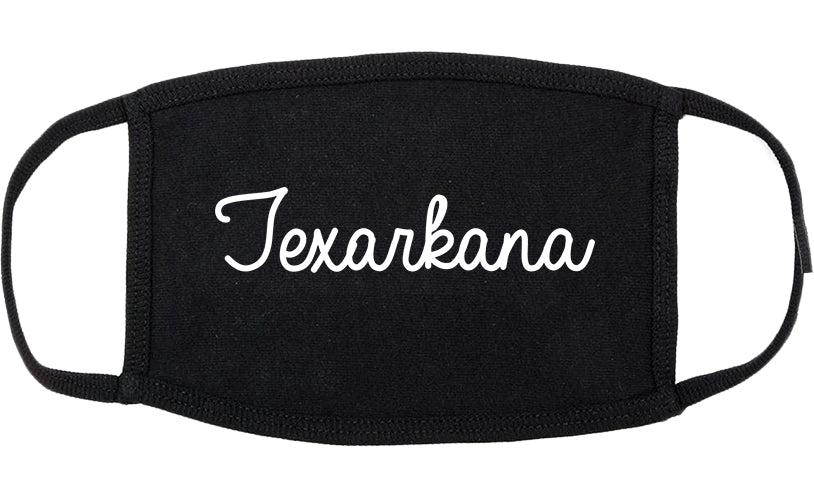 Texarkana Arkansas AR Script Cotton Face Mask Black