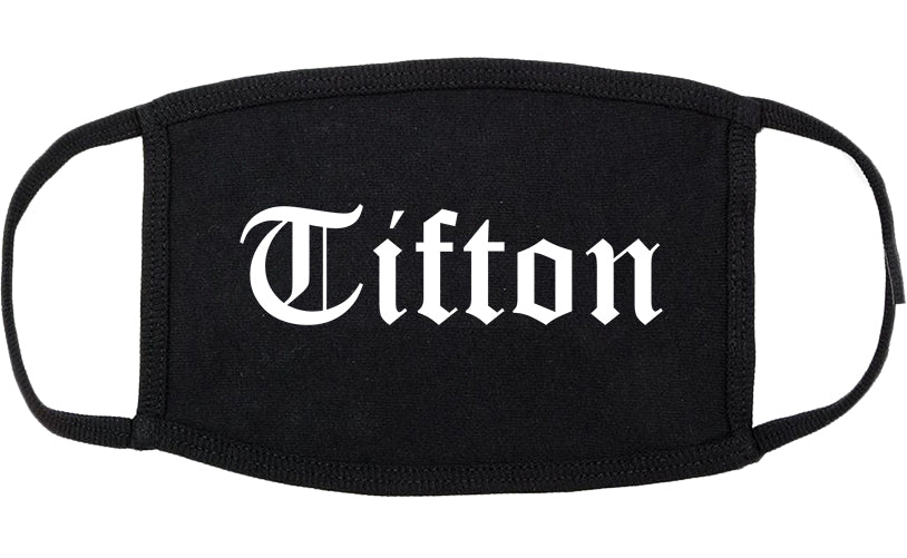 Tifton Georgia GA Old English Cotton Face Mask Black