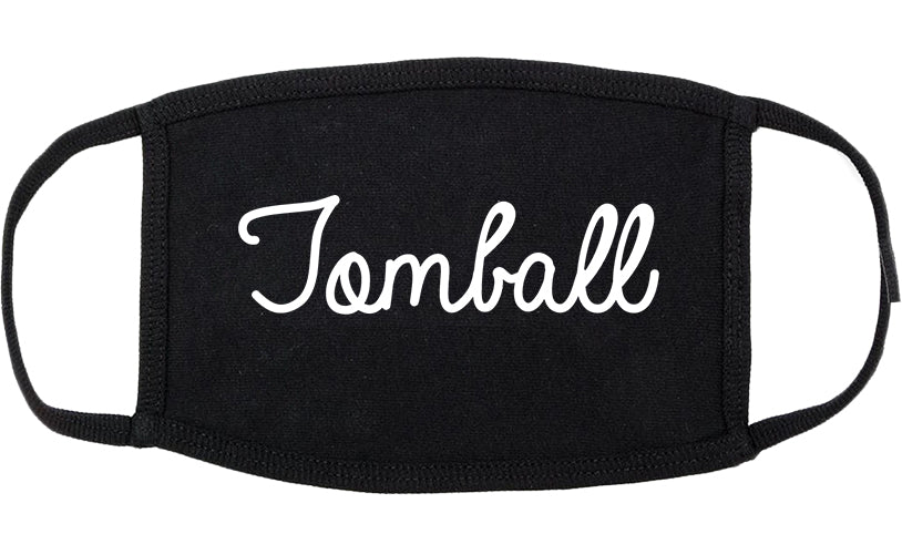Tomball Texas TX Script Cotton Face Mask Black
