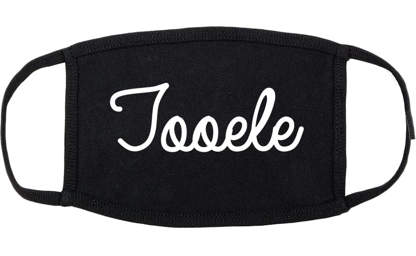 Tooele Utah UT Script Cotton Face Mask Black