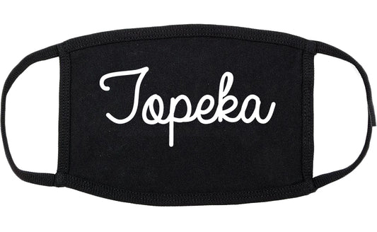 Topeka Kansas KS Script Cotton Face Mask Black