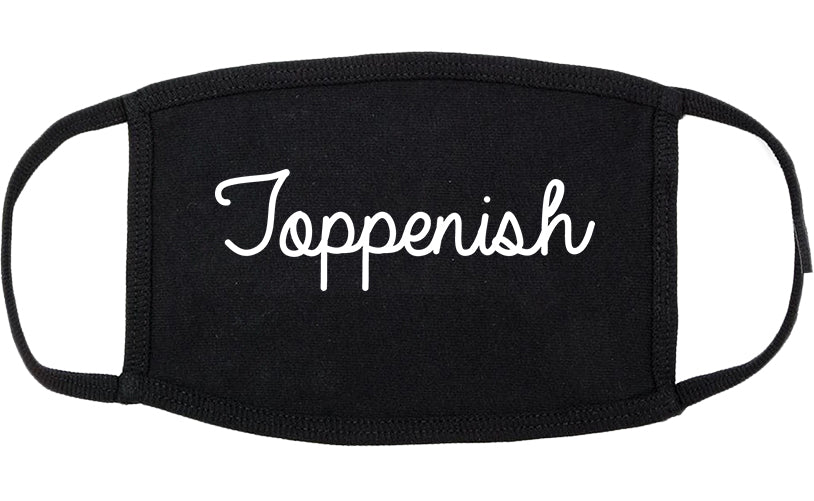 Toppenish Washington WA Script Cotton Face Mask Black