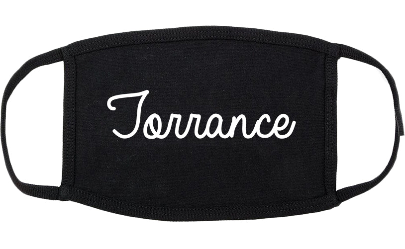Torrance California CA Script Cotton Face Mask Black