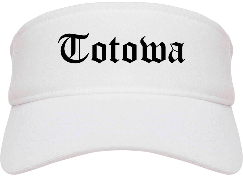 Totowa New Jersey NJ Old English Mens Visor Cap Hat White