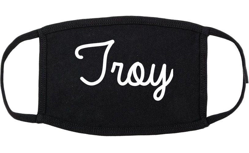 Troy Illinois IL Script Cotton Face Mask Black