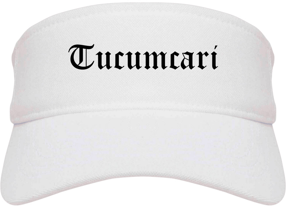 Tucumcari New Mexico NM Old English Mens Visor Cap Hat White