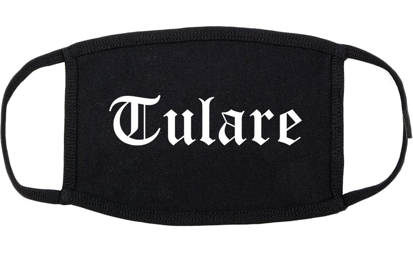 Tulare California CA Old English Cotton Face Mask Black