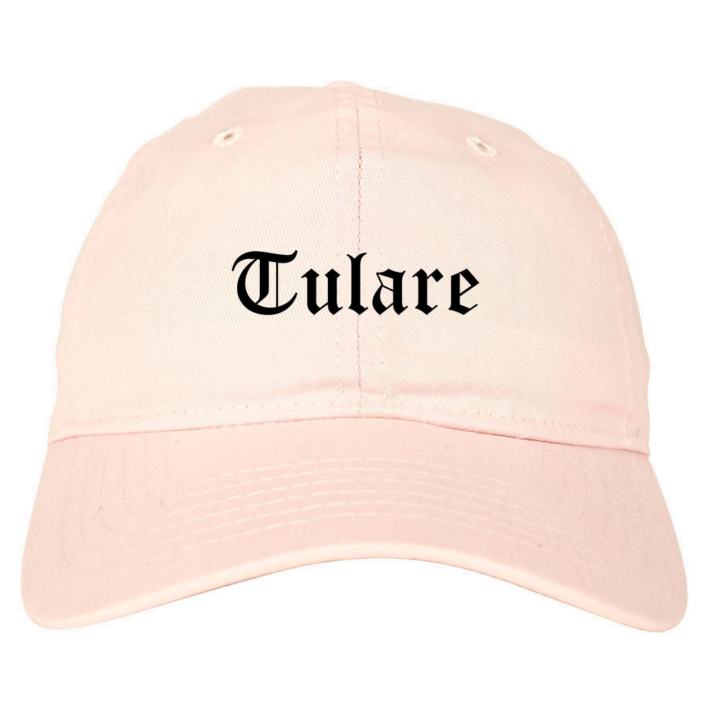 Tulare California CA Old English Mens Dad Hat Baseball Cap Pink